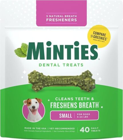 Minties Dog Dental Bone Treats, Tiny/Small Dental Dog Treats